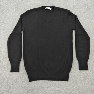 Everlane Sweater Mens XS Black 100% Cashmere V Neck Knit Pullover Classic